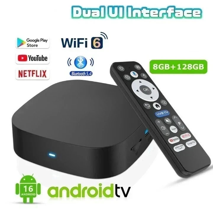 8K 4K HD Smart TV Box Quad Core 8GB RAM 128GB ROM Dual WiFi Media Player