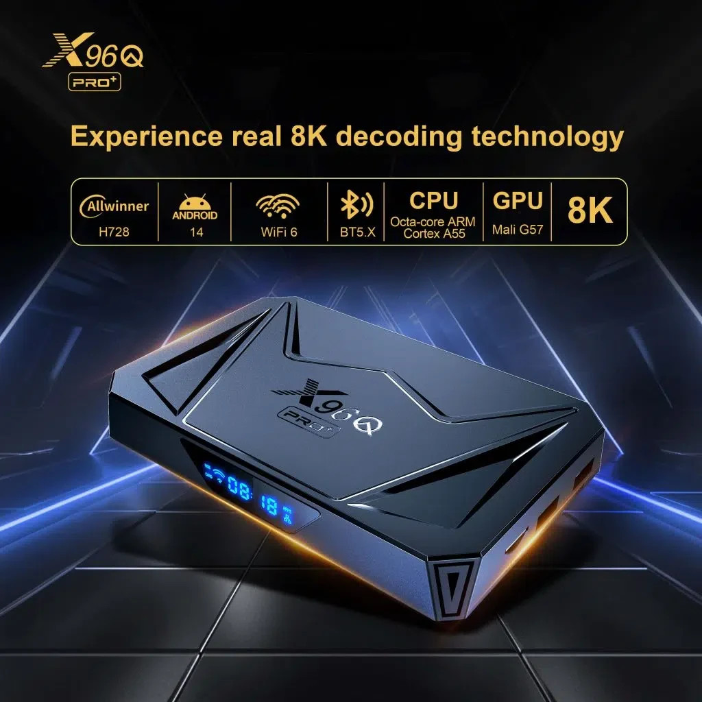 X96Q Pro Plus Android 14.0 Octa-Core ARM Cortex A55 Processor-4GB/64GB