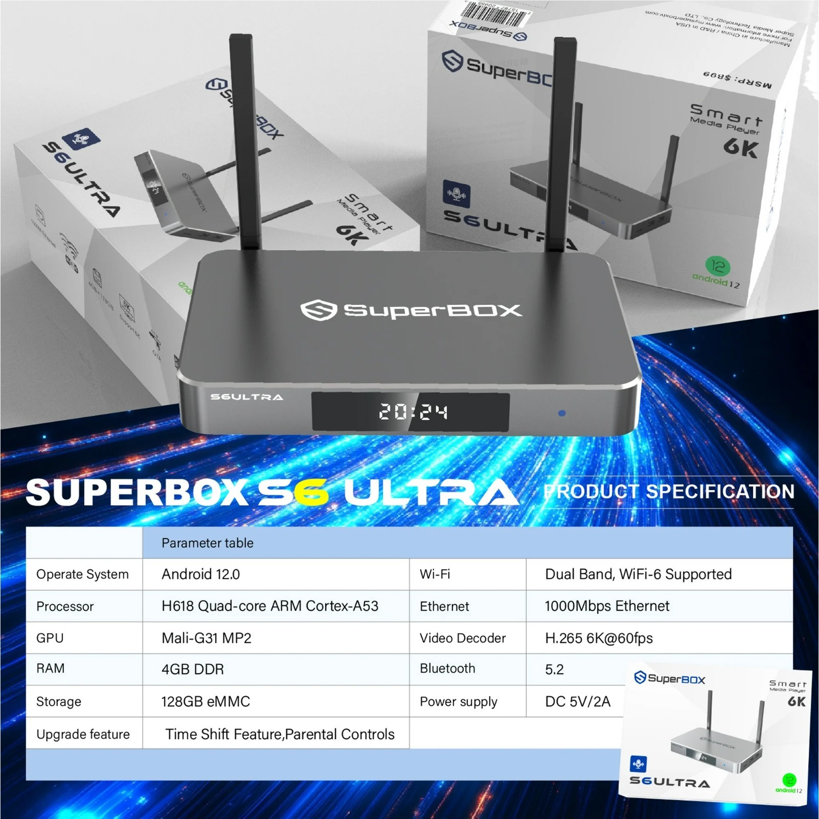 SuperBox S6 Ultra 128GB Android TV Box | Authorized Distributor | Same Day Ship