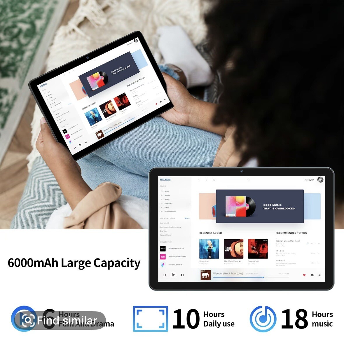 10.1 Inch Set Android 14,Octa Core, 2 in 1 Portable Device