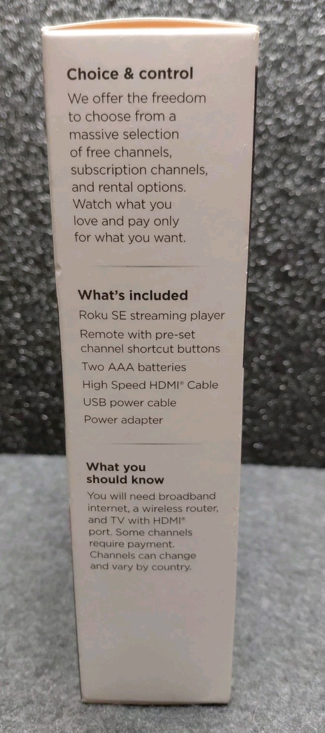 NEW Roku SE 3930 HD Streaming Media Player With Remote HDMI Cable SEALED