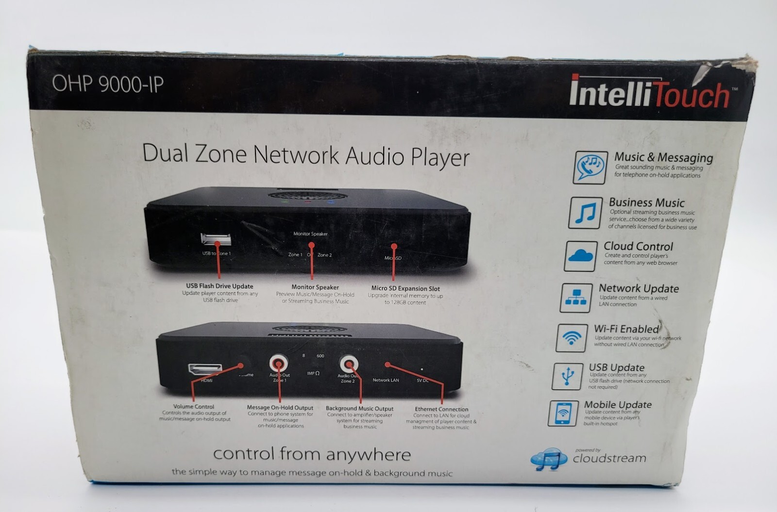 IntelliTouch Communications DualZone Network Audio Player OHP9000IP