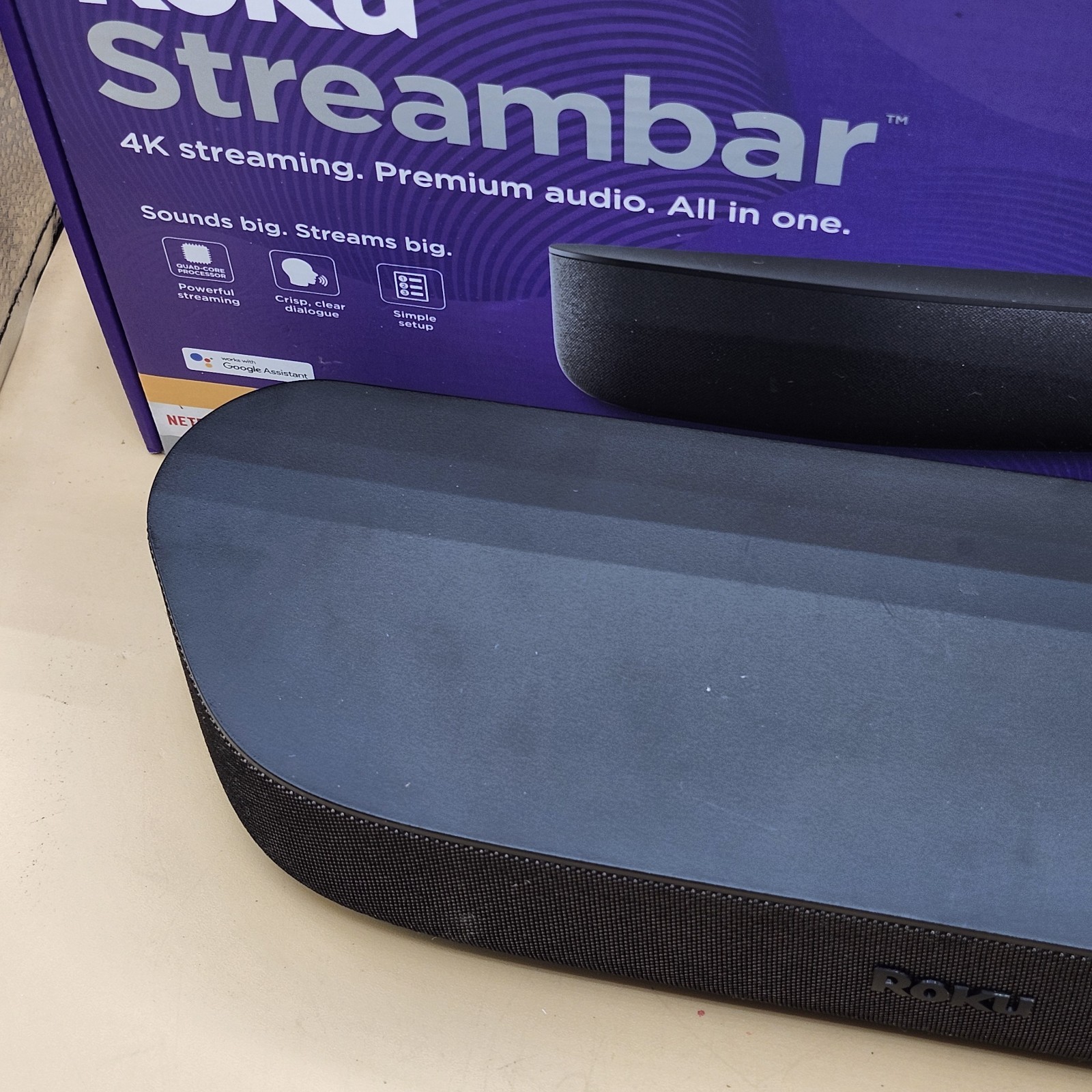 Roku Streambar 9102R 4K HDR Media Streamer Audio Bar w/ Voice Remote – Tested CB