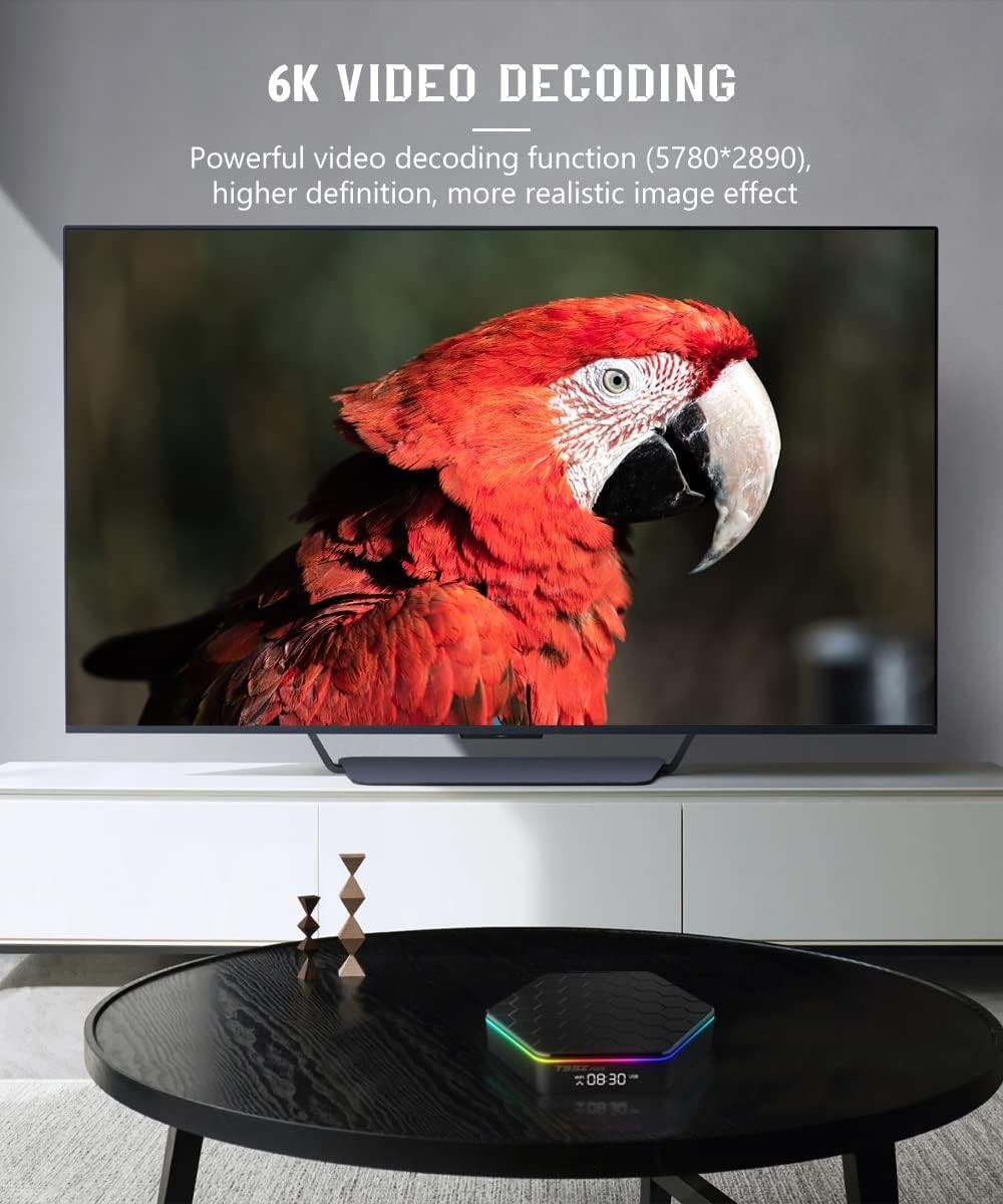 NEW Android TV Box 4GB RAM 32GB ROM Quad Core WiFi6 6K Bluetooth 5.0
