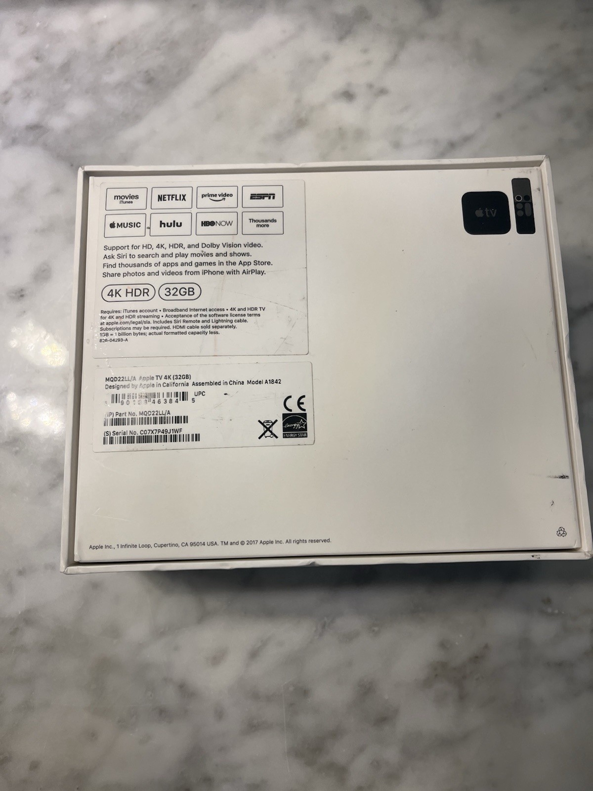 Apple TV Black MODEL A1469 No Remote Or Cords