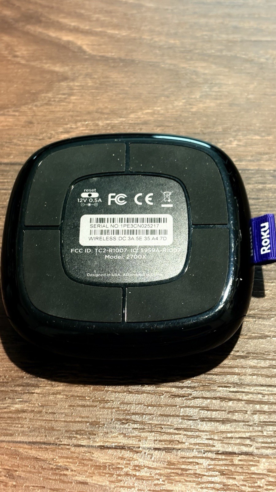 Roku LT 2700X HD Wi-Fi Streaming Player no power cord