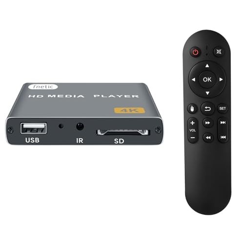 4K Digital Media Player – HDMI/AV Output, USB/SD Card, H.265, Auto Playback, Gre