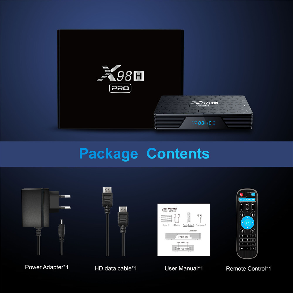 X98H Pro Allwinner H618 TV Box Android 12 4G 32/64G Support AV1 Wifi BT TV BOX