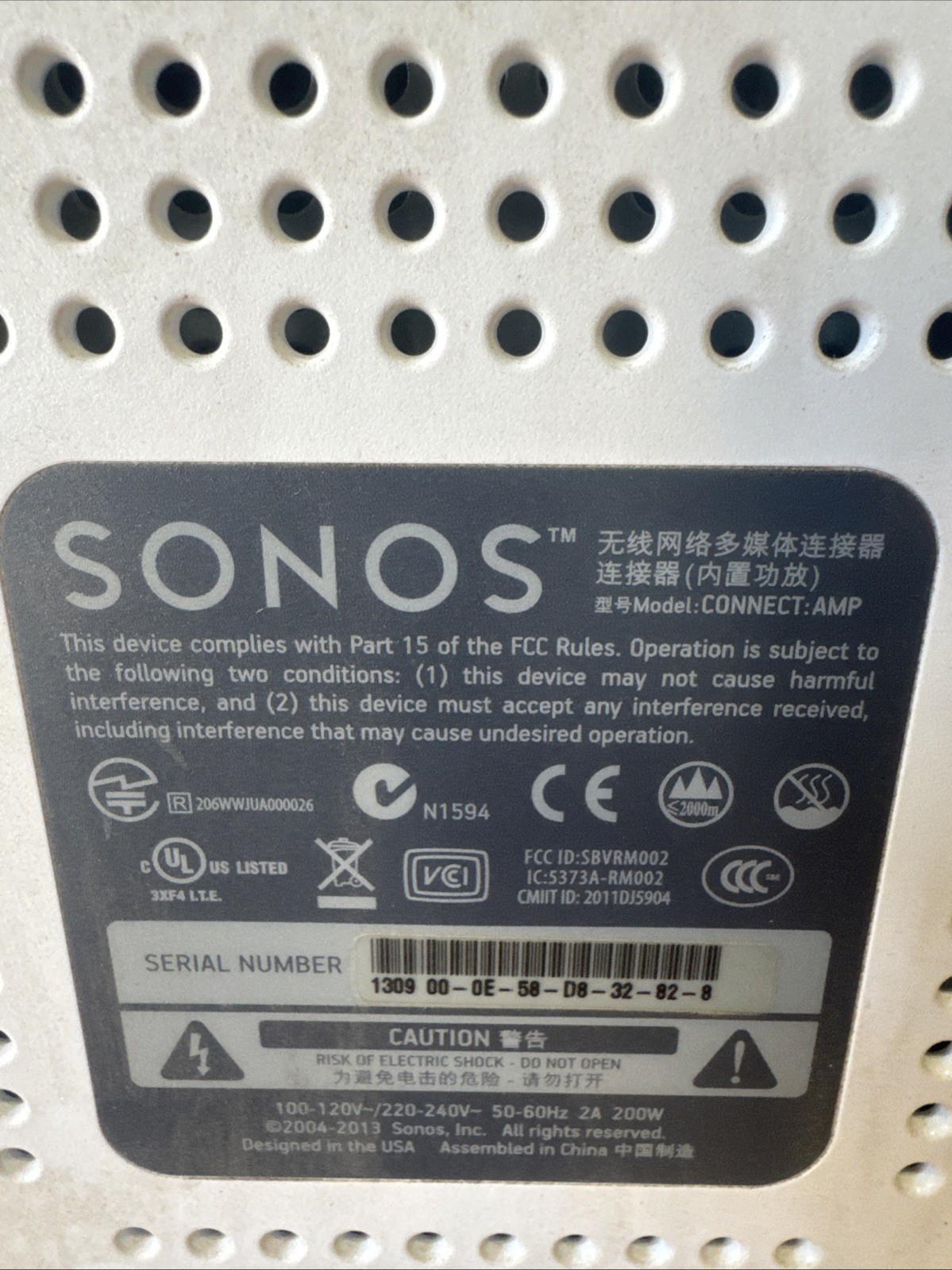 Sonos Connect:Amp Digital Media Streamer – White/Gray (CTAZPUS1)