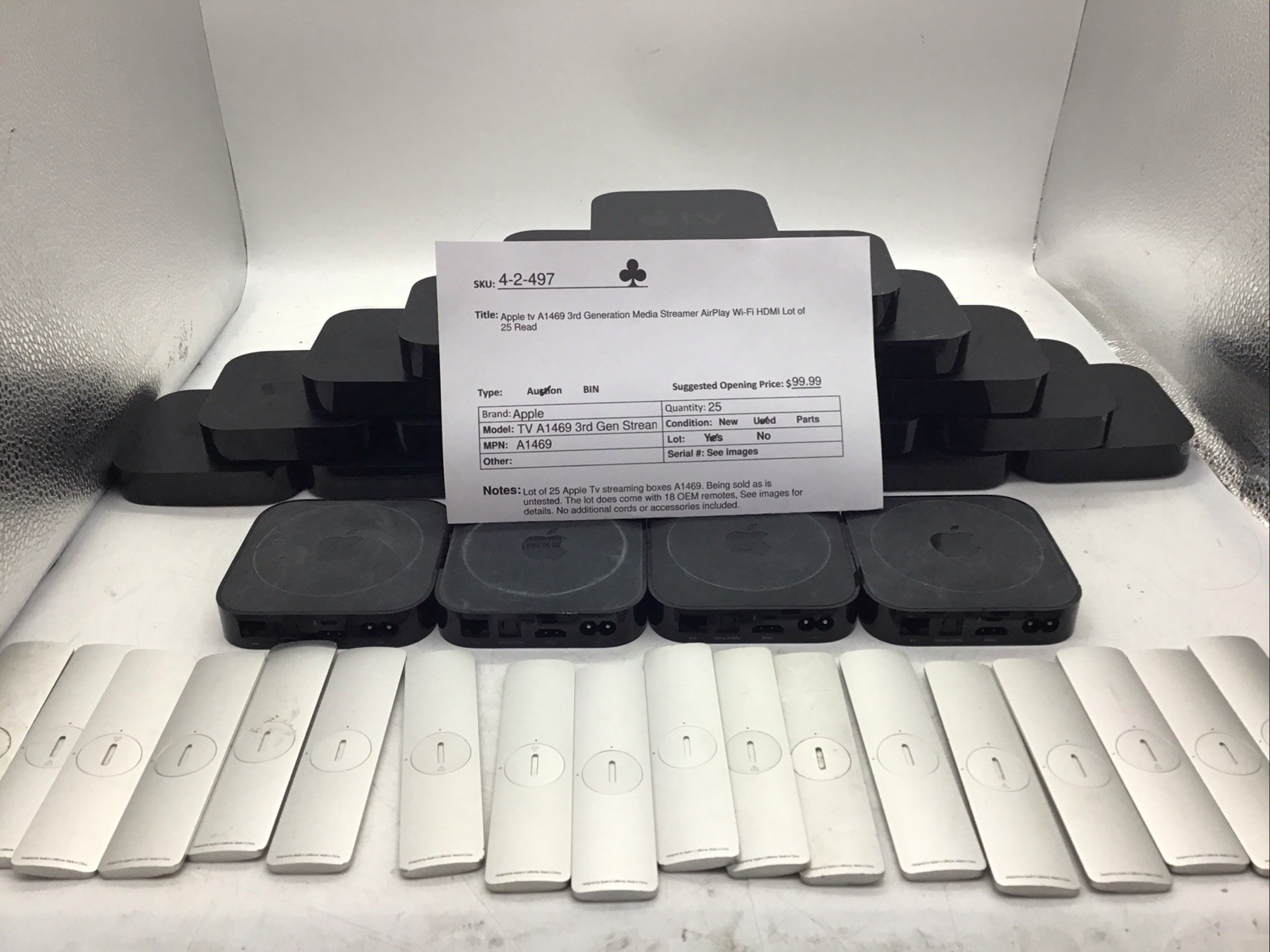 Apple tv A1469 3rd Generation Media Streamer AirPlay Wi-Fi HDMI Lot of 25 Read