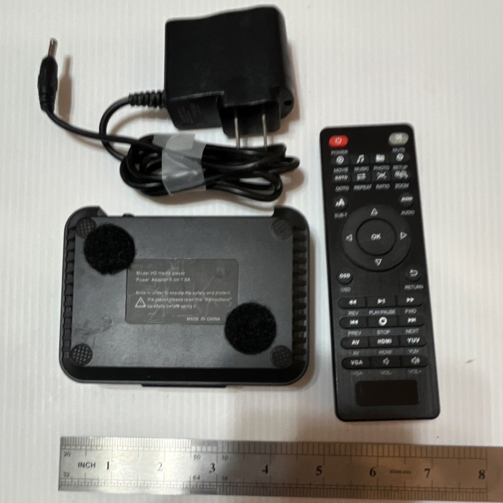 Full HD Media Player 1080P Box, HDMI USB SD/MMC, Remote, Black