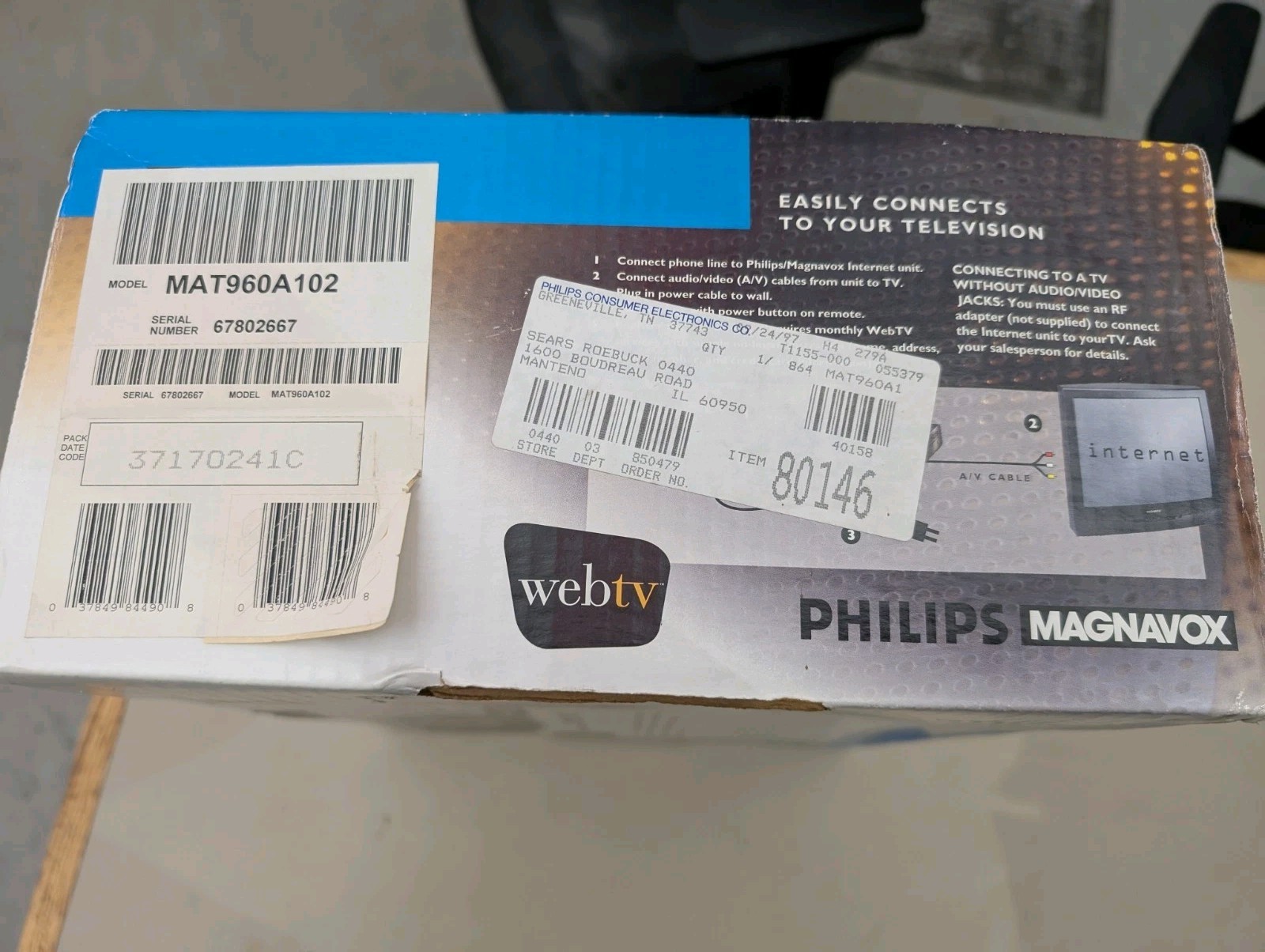RARE MAT960 Philips Magnavox Webtv Original Internet Receiver W/Parallel Port