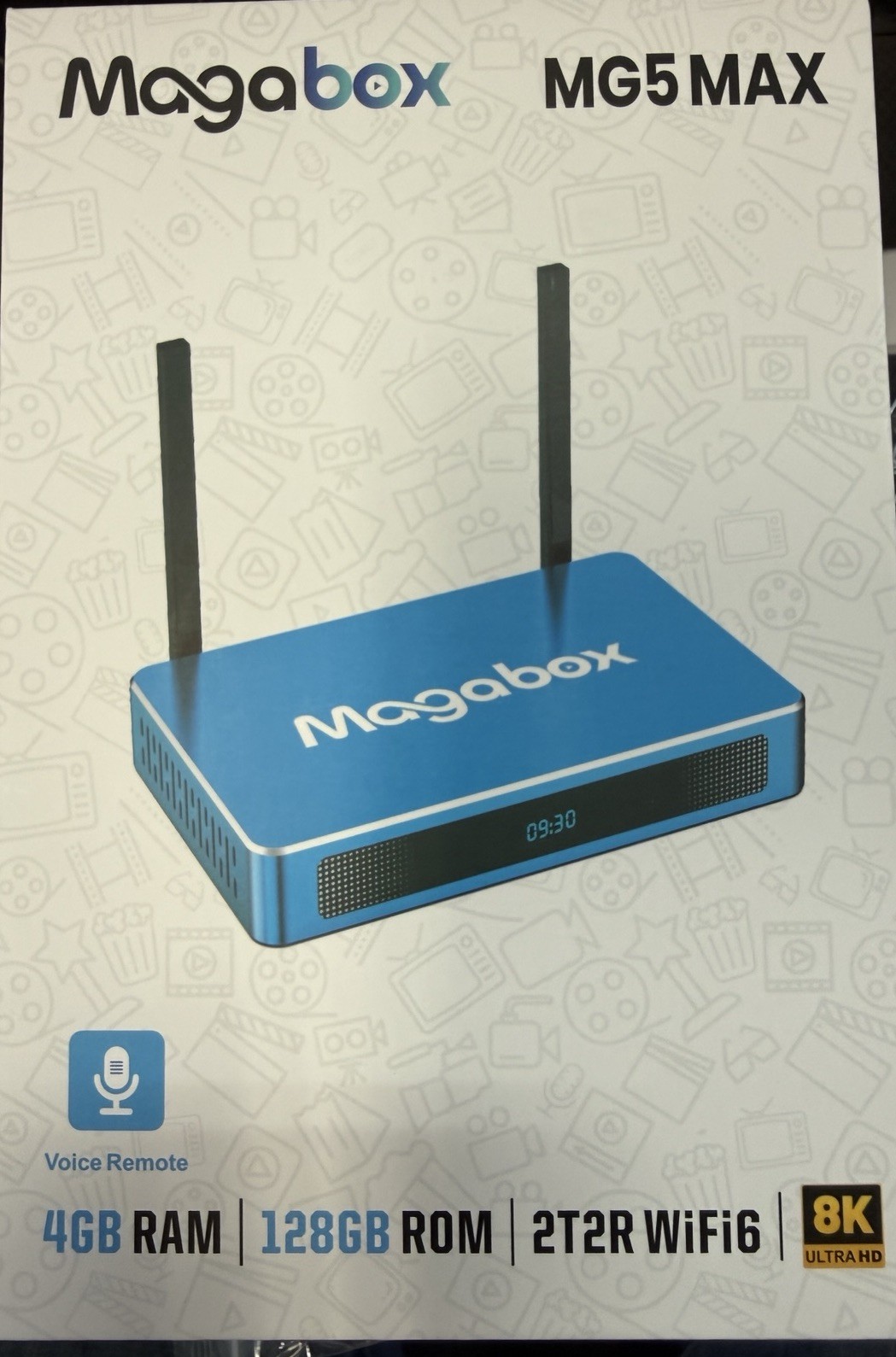 New 2026 Magabox MG5 MAX 8k UHD Media Box 4GB + 128GB Voice Command Remote
