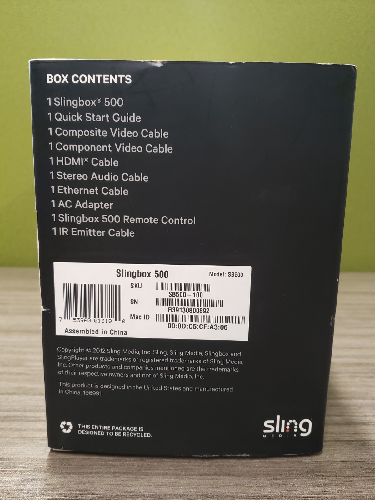 New Sling Media Slingbox 500 Digital Media Streamer High Definition Video SB500