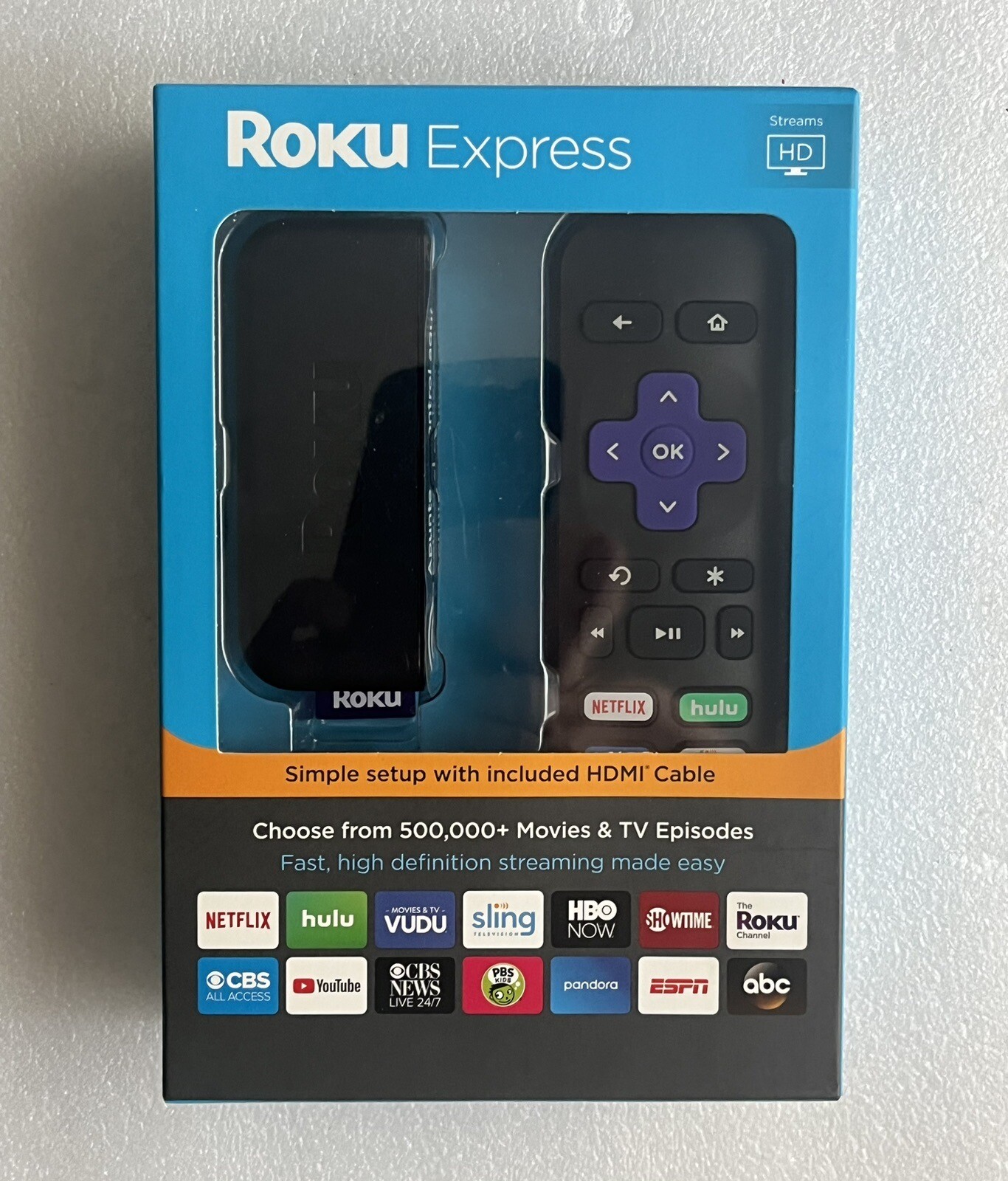 SEALED Roku Express (6th Generation) HD Media Streamer 3900RW VUDU Edition