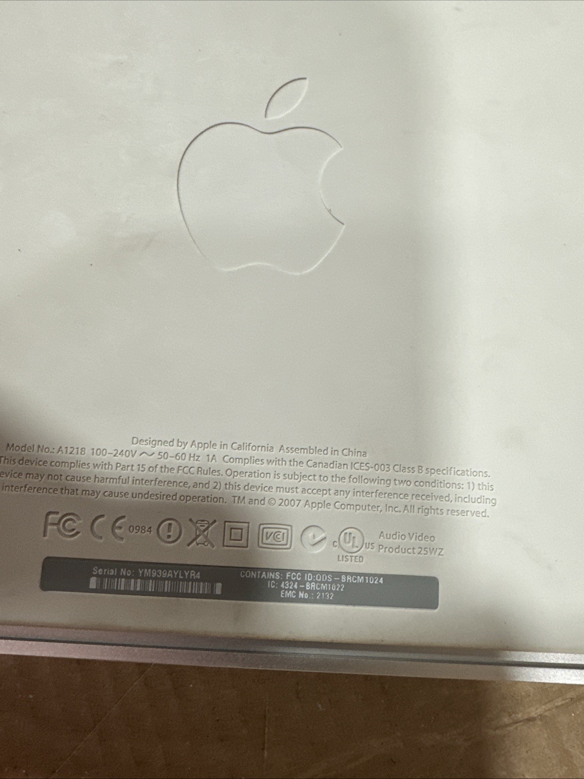 Apple TV (1st Generation) 1 tb Media Streamer – A1218 **UNTESTED** No Cords