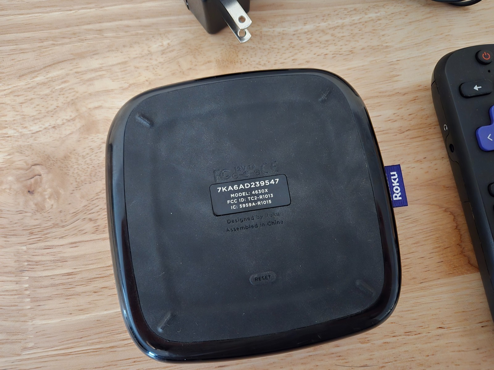 Roku Premiere+ 4K Wi-Fi Media Streamer Model 4630x w/AC Adapter & Remote
