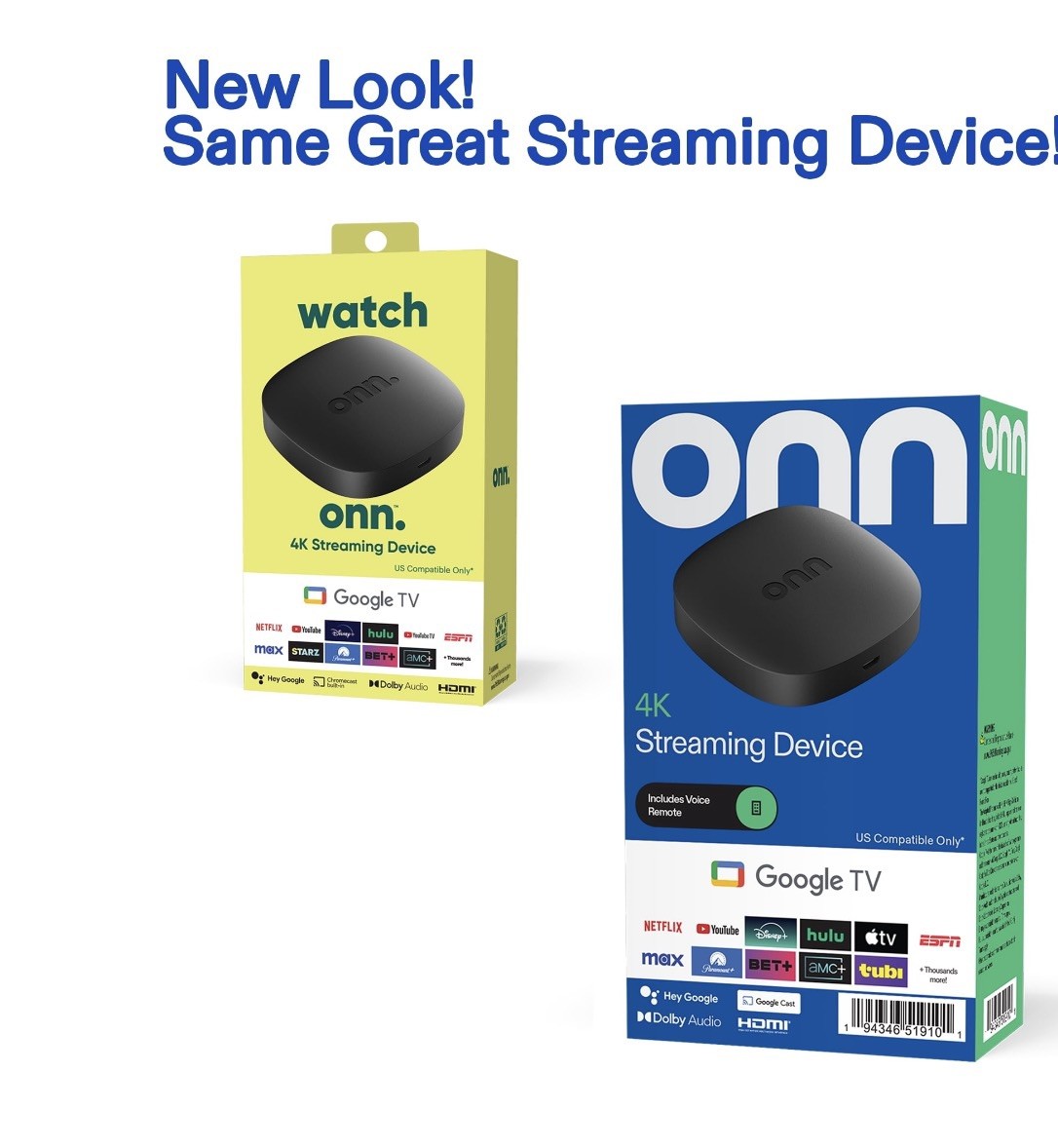 Onn 4K Streaming Device – Google TV – Ultra Fast – 4K 8GB Storage 2GB Ram – NEW!