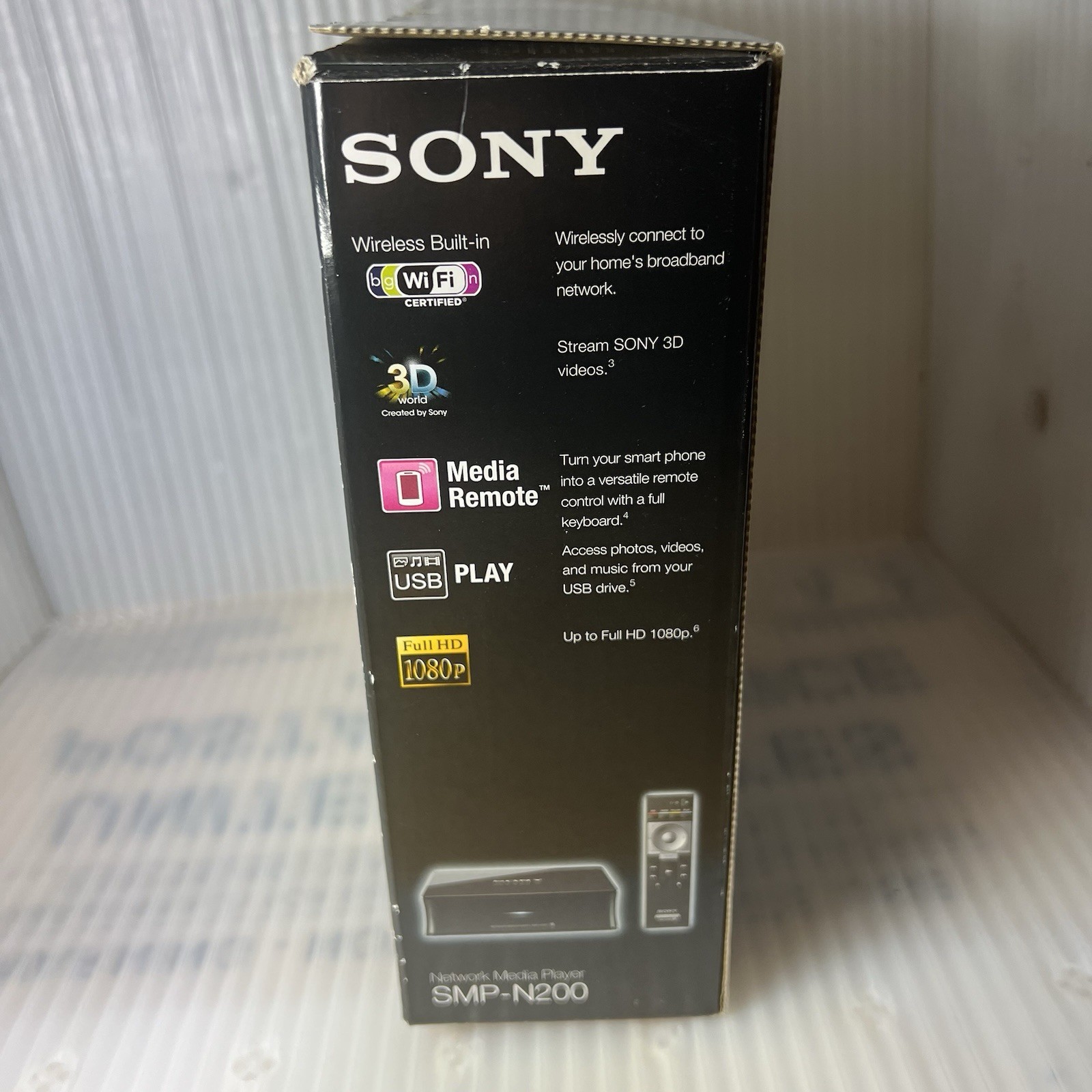 Sony SMP-N200 WiFi Network Media Player with Remote, AC Power Adaptor Open Box