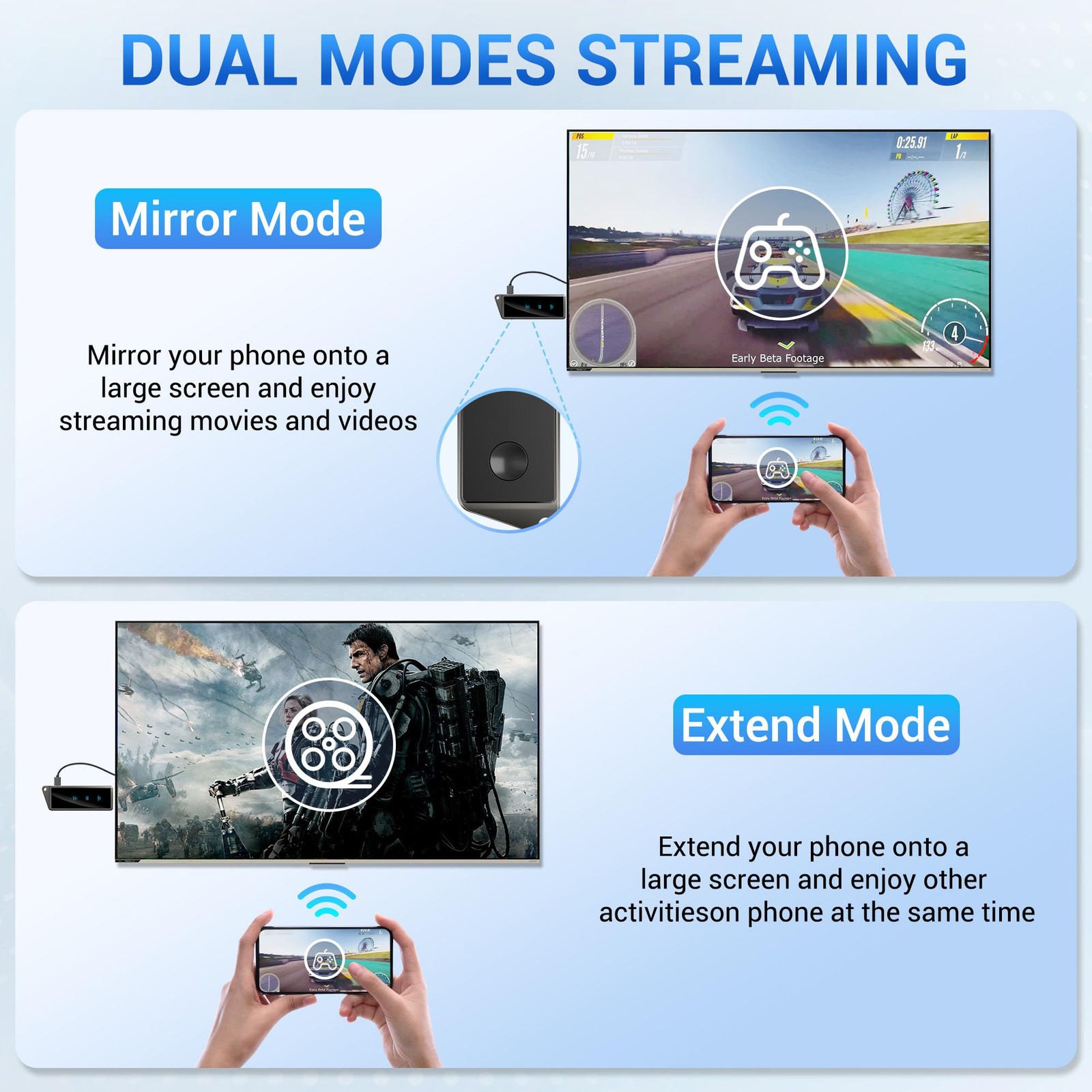 HDMI Wireless Display Adapter for Streaming from Phone/Laptop to TV/Projector