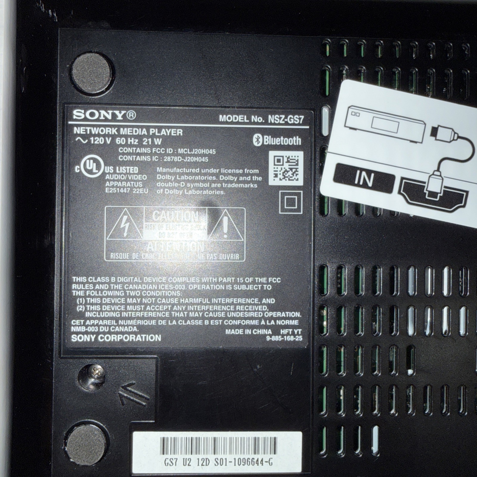 Sony NSZ-GS7 GoogleTV Internet Player Media Streamer w/ Keyboard Remote NSG-MR5U