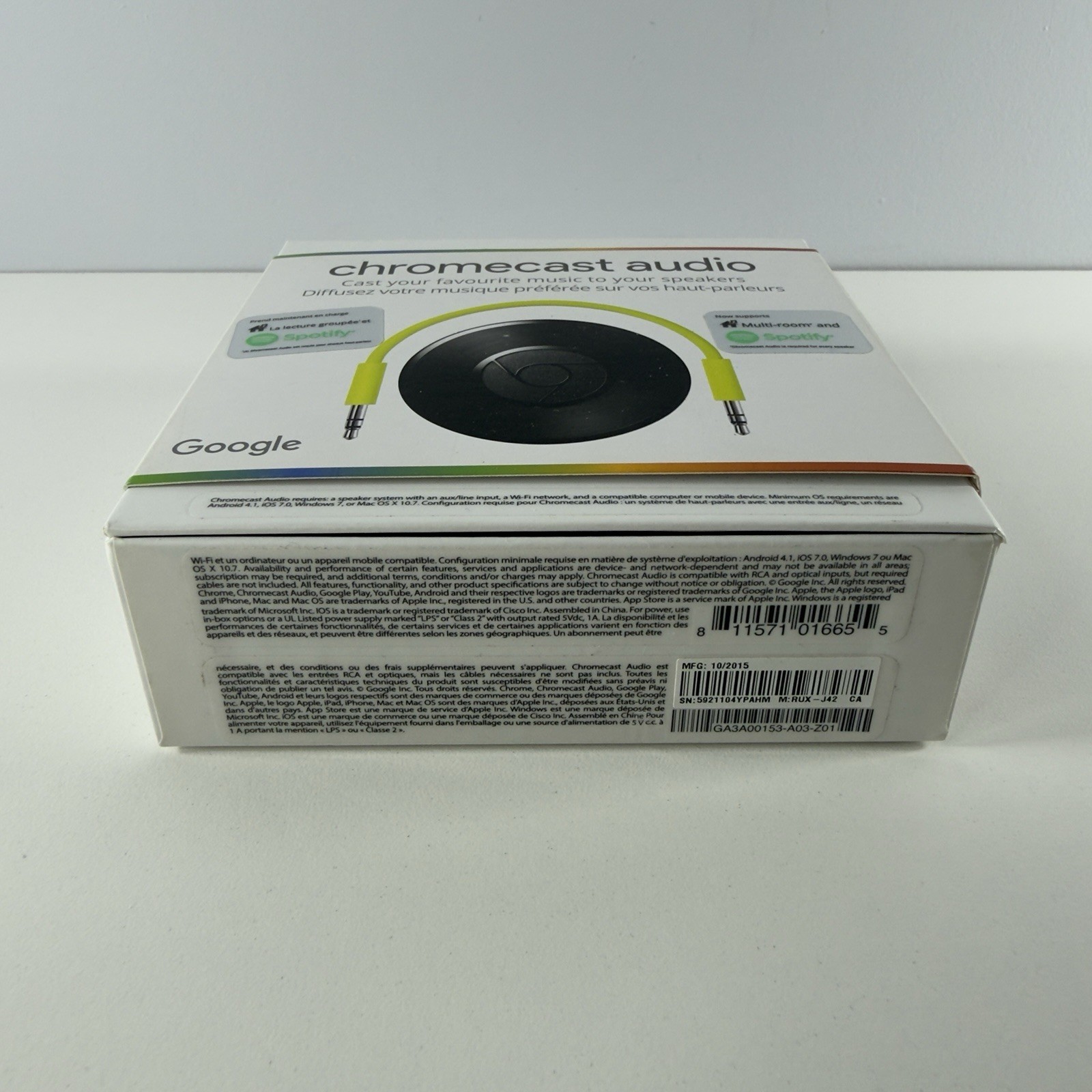 Google Chromecast Audio Media Streamer RUX-J42 – NEW