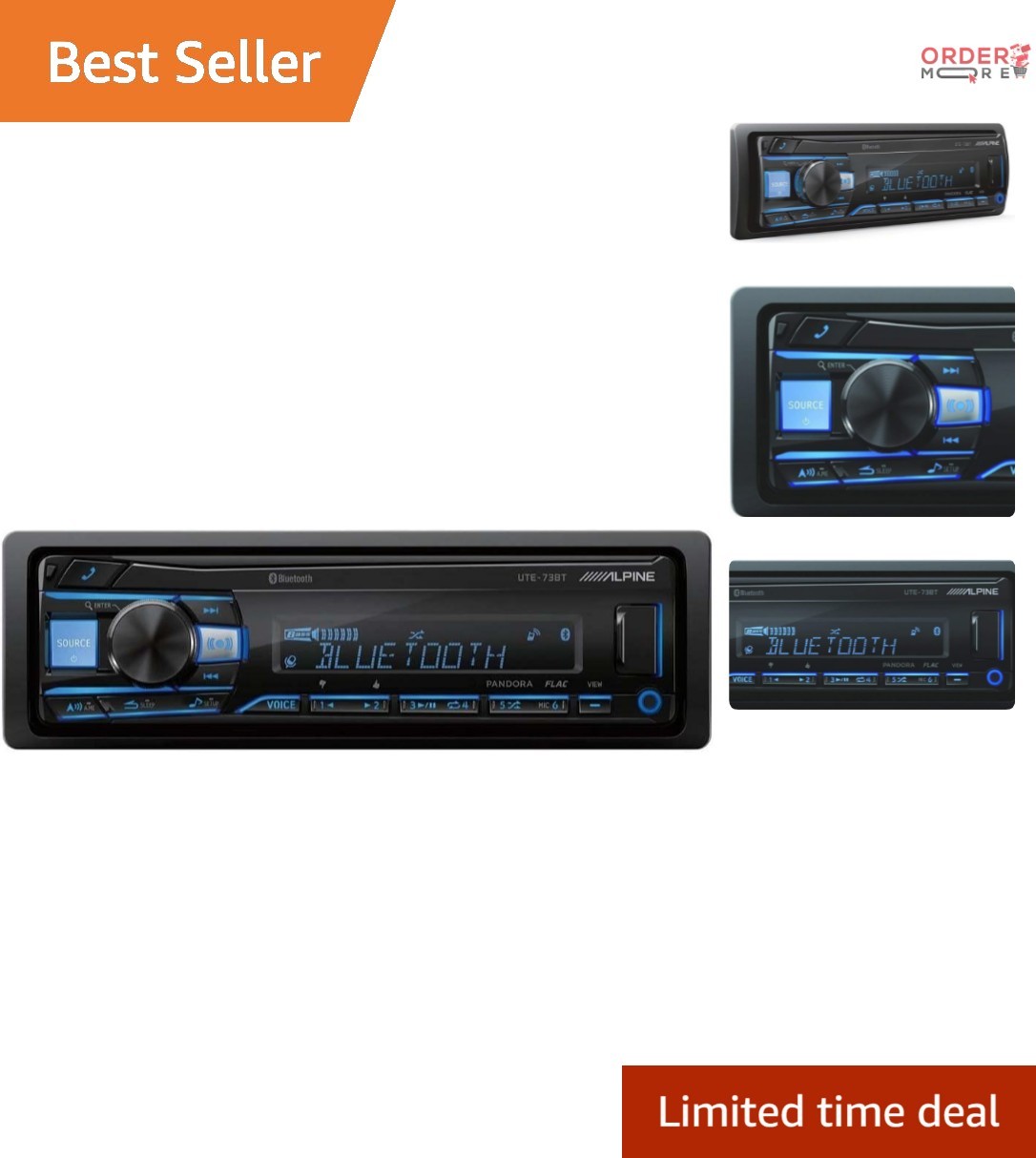 Mech-Less Digital Media Receiver Bluetooth USB Aux FM Radio Stereo Audio