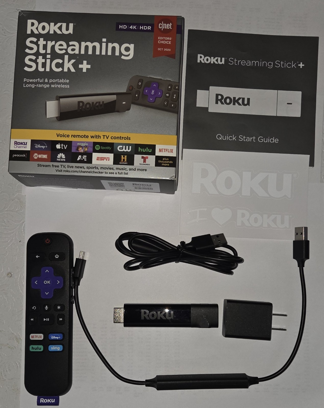 Roku Streaming Stick+ HD 4K HDR Wi-Fi HDMI Voice Remote Long-range Wireless