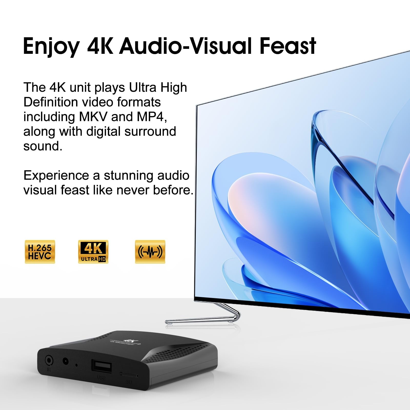 4K Digital Signage Media Player — Auto Play & Loop USB Videos, No WiFi Needed…