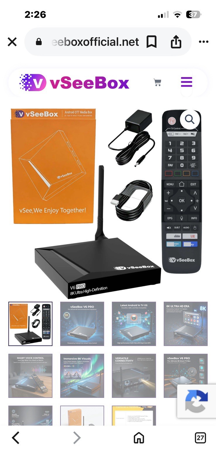 FULL CASE OF 20 UNITS NEW VSEE V6 PRO STREAMING BOX NEW MESSAGE FOR BEST DEAL