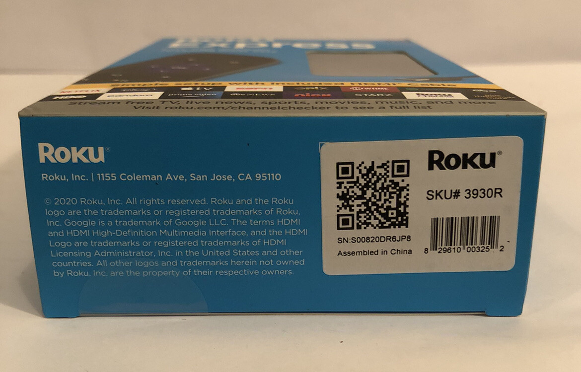 Roku Express HD Streaming Media Player (Black) 2020 Model 3930R BRAND NEW Sealed