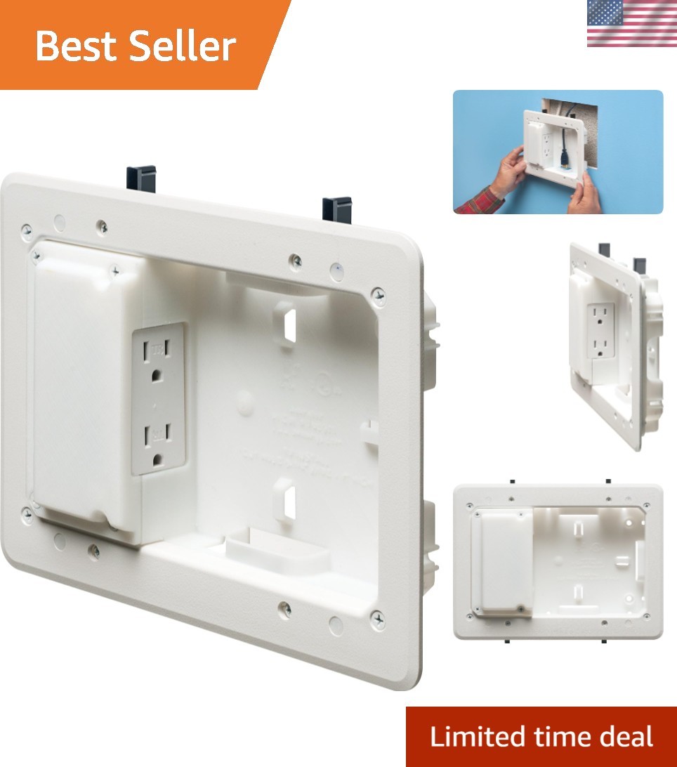 Versatile Low Profile TV Box for Flat Screens – 1/2 & 5/8-Inch Drywall Ready