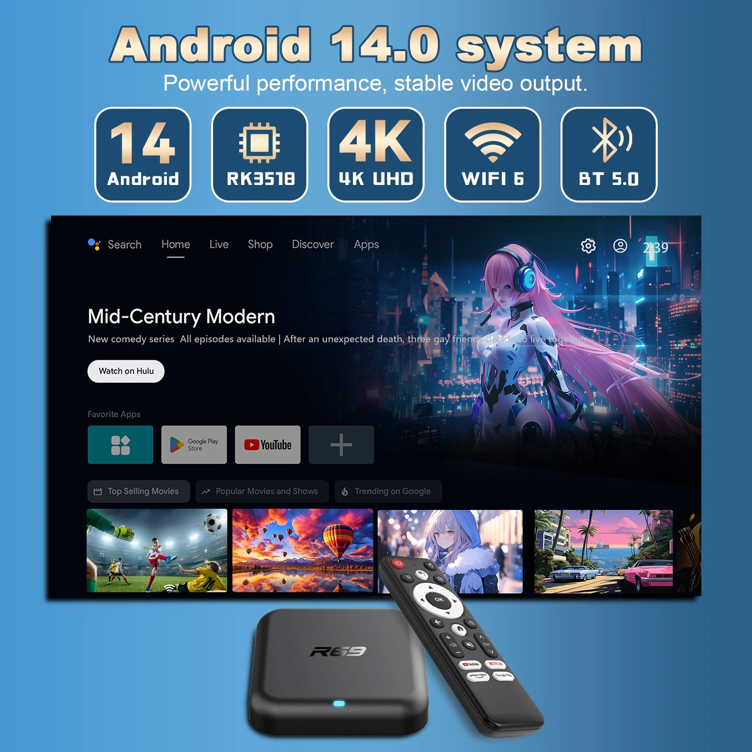 TV Box Support 4K RK3518 Bluetooth