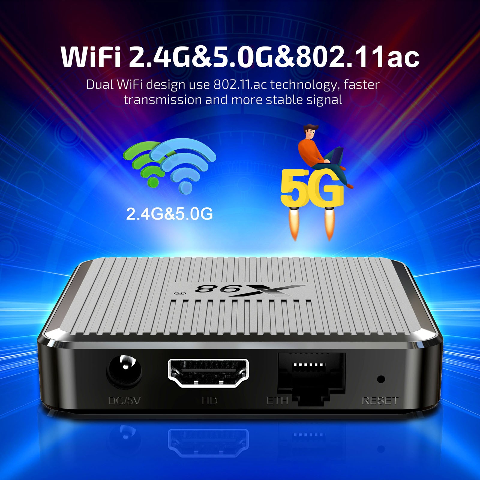 X98Q 11.0 Box Amlogic S905W2 UHD 4K Media Player 2.4G/5G D TJIT