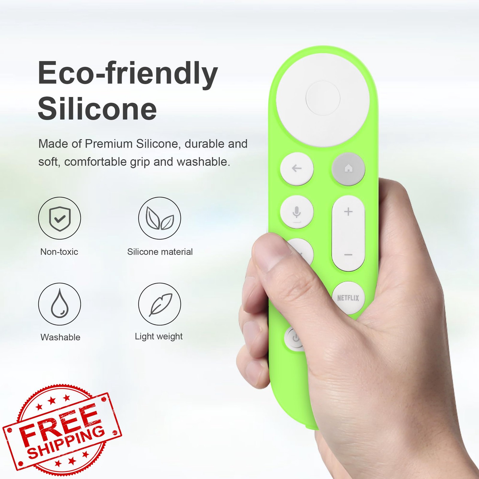 JCMOYUTY Glow Green Case Google TV Streamer 4K Remote