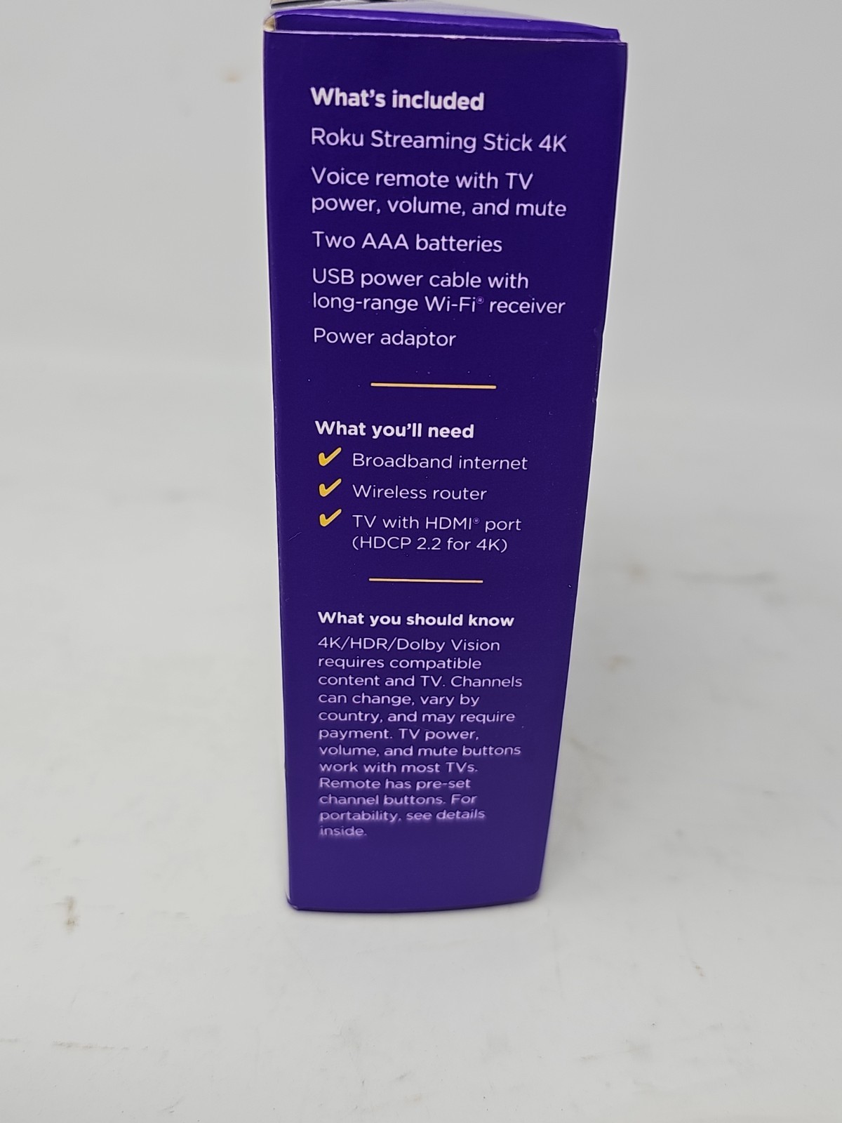 Roku Streaming Stick 4K – 3820R – HDR & Dolby Vision – Voice Remote – 4K UHD