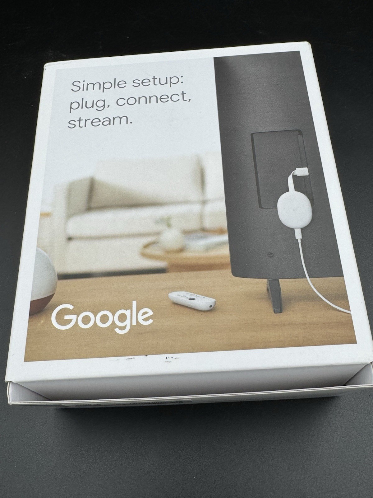 Google Chromecast with Google TV 4K Snow Open Box Never Used Dongle Remote