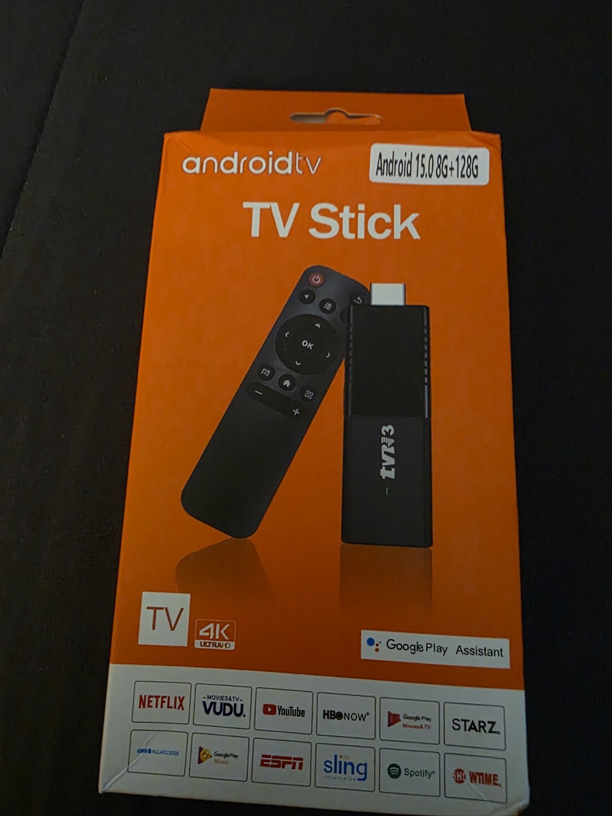 androidtv Android 15.0 8G+128G TV Stick 4K Google Assistant Wi-Fi HDMI Black
