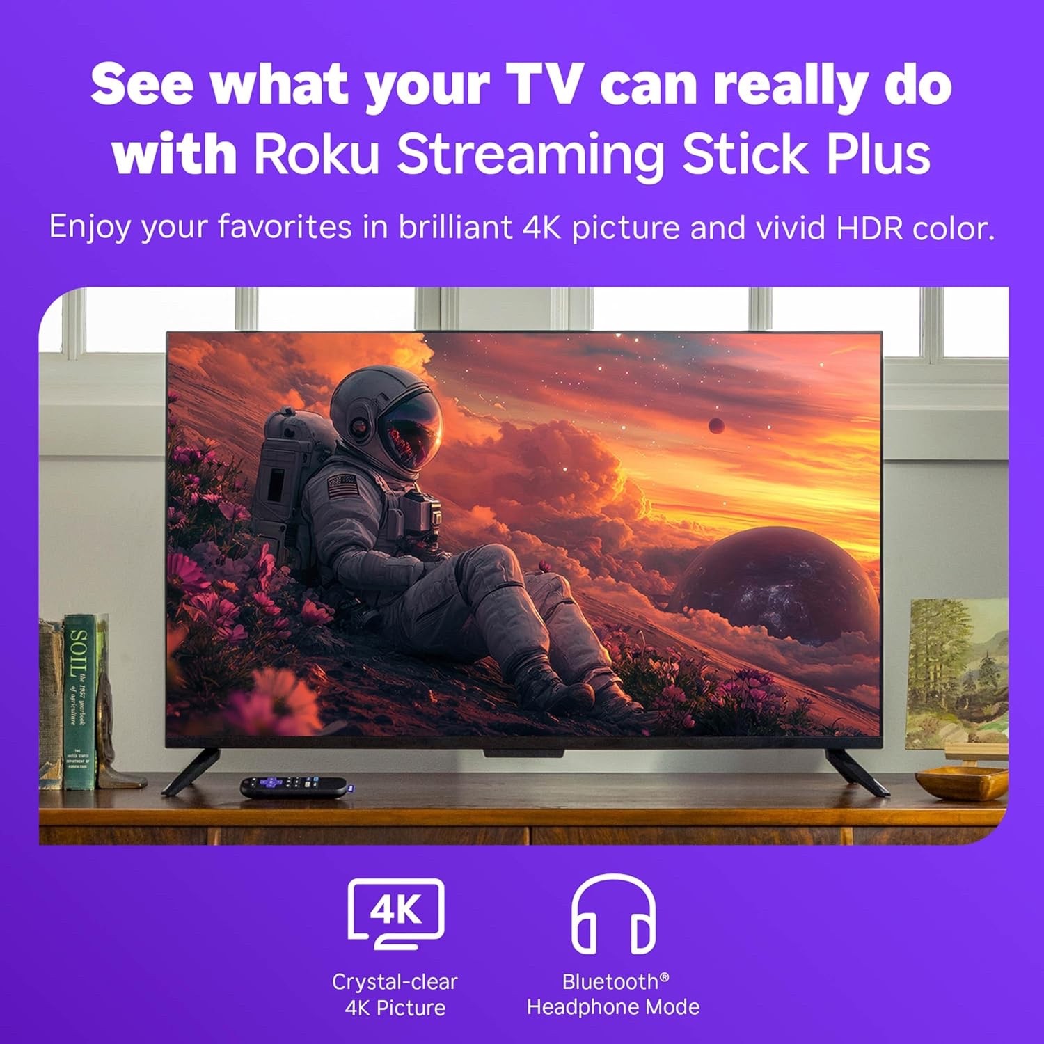 Roku Streaming Stick Plus 2025 4K & HDR Roku Streaming Device for TV with Voice