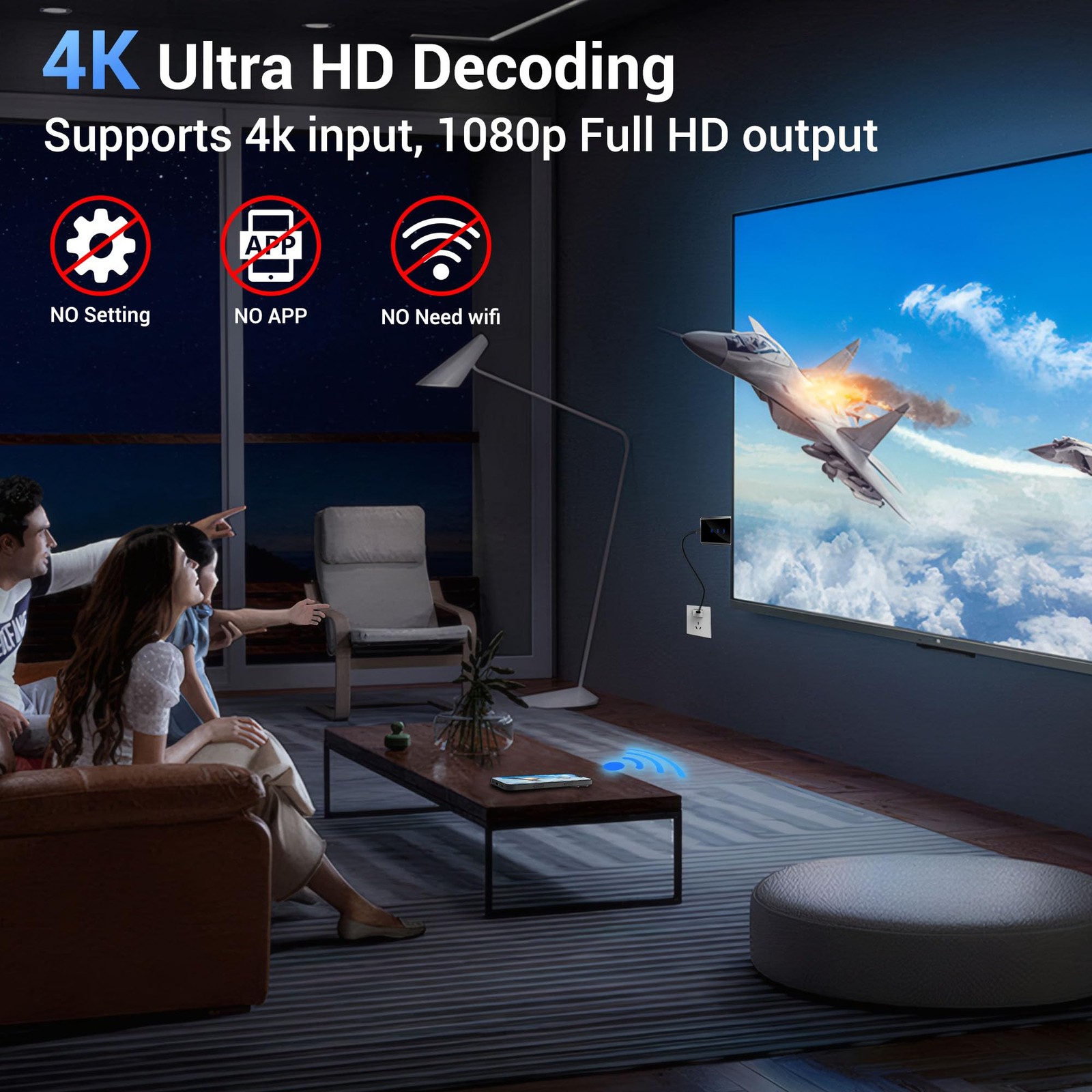 HDMI Wireless Display Adapter for Streaming from Phone/Laptop to TV/Projector