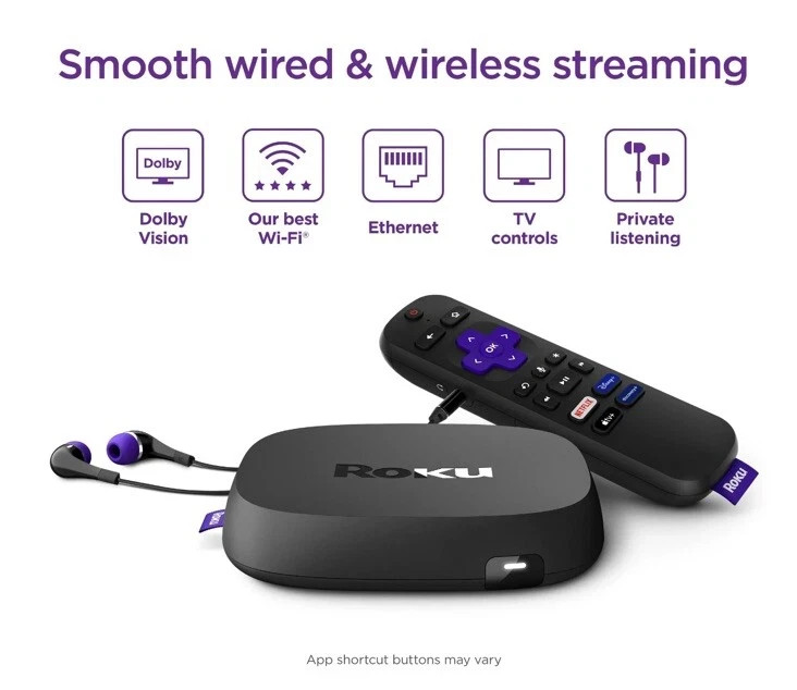 Roku Ultra LT Streaming Device 4K/HDR/Dolby Vision Roku Voice Remote _NEW SEALED