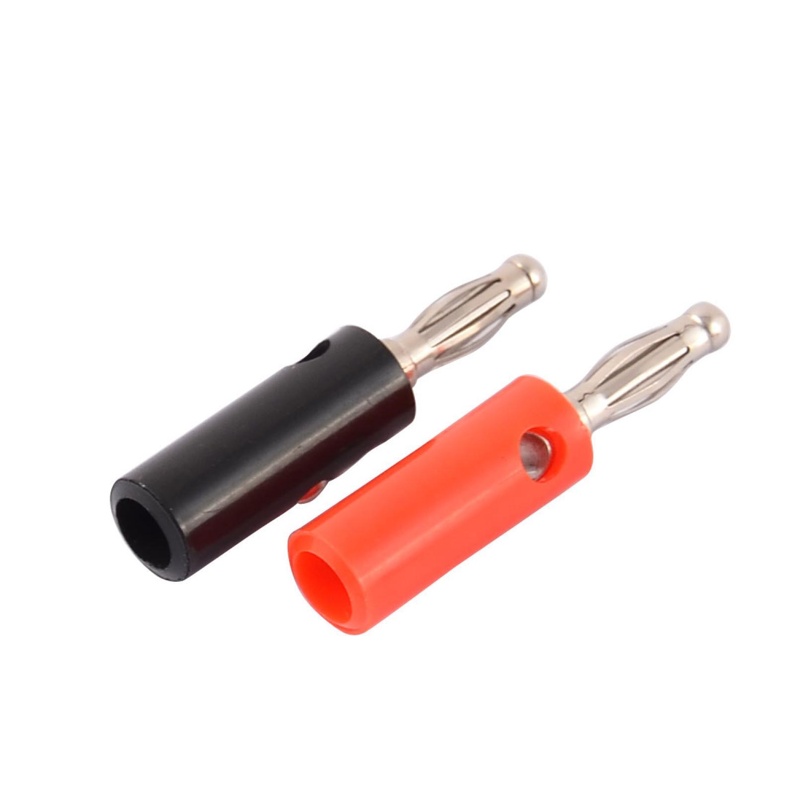 20pcs Black Red Insulation Jacket Audio Cable Connector Banana Jack Coupler