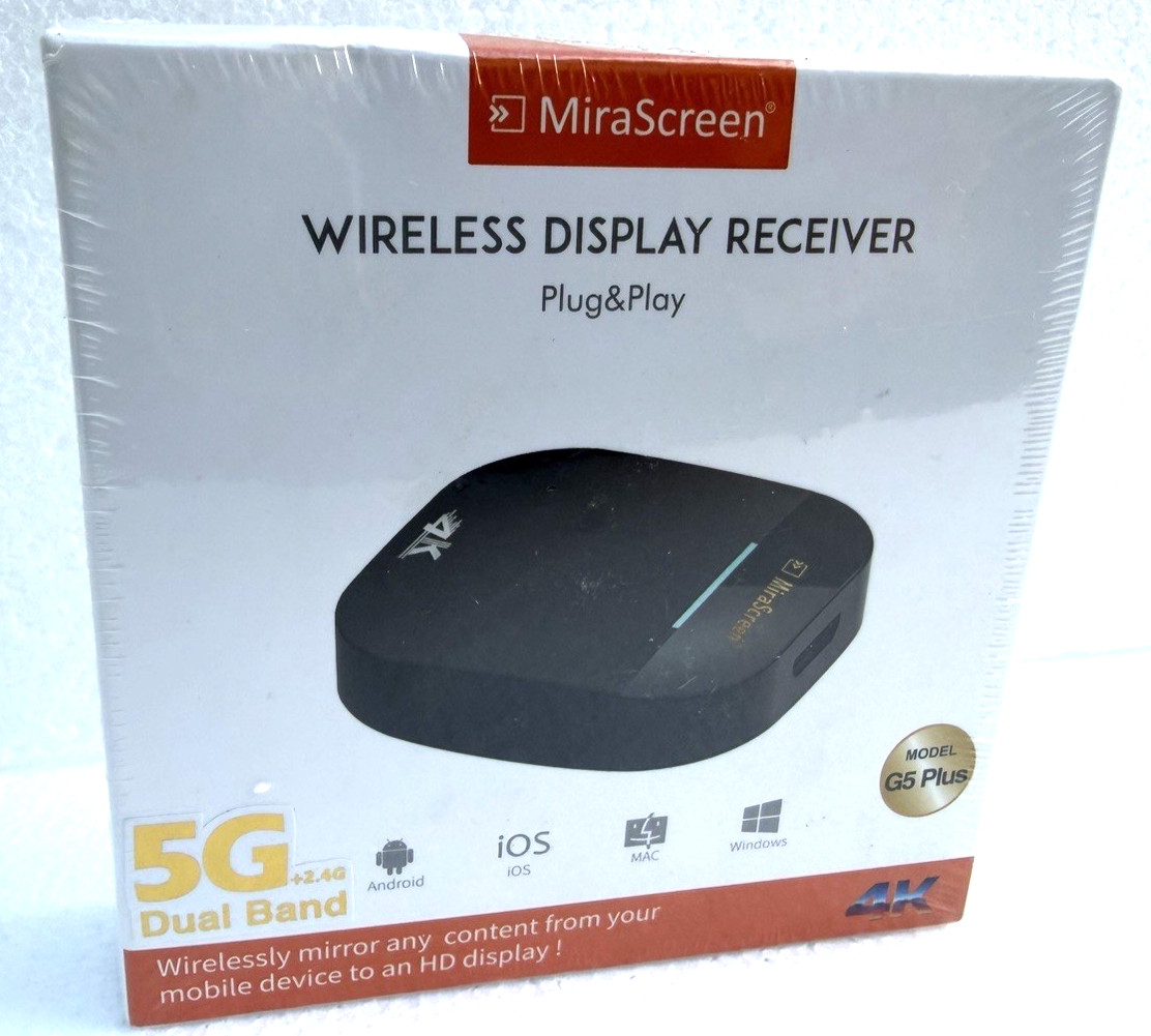 MiraScreen G5 Plus 4K WiFi TV Dongle Wireless Display Receiver DLNA Airplay New