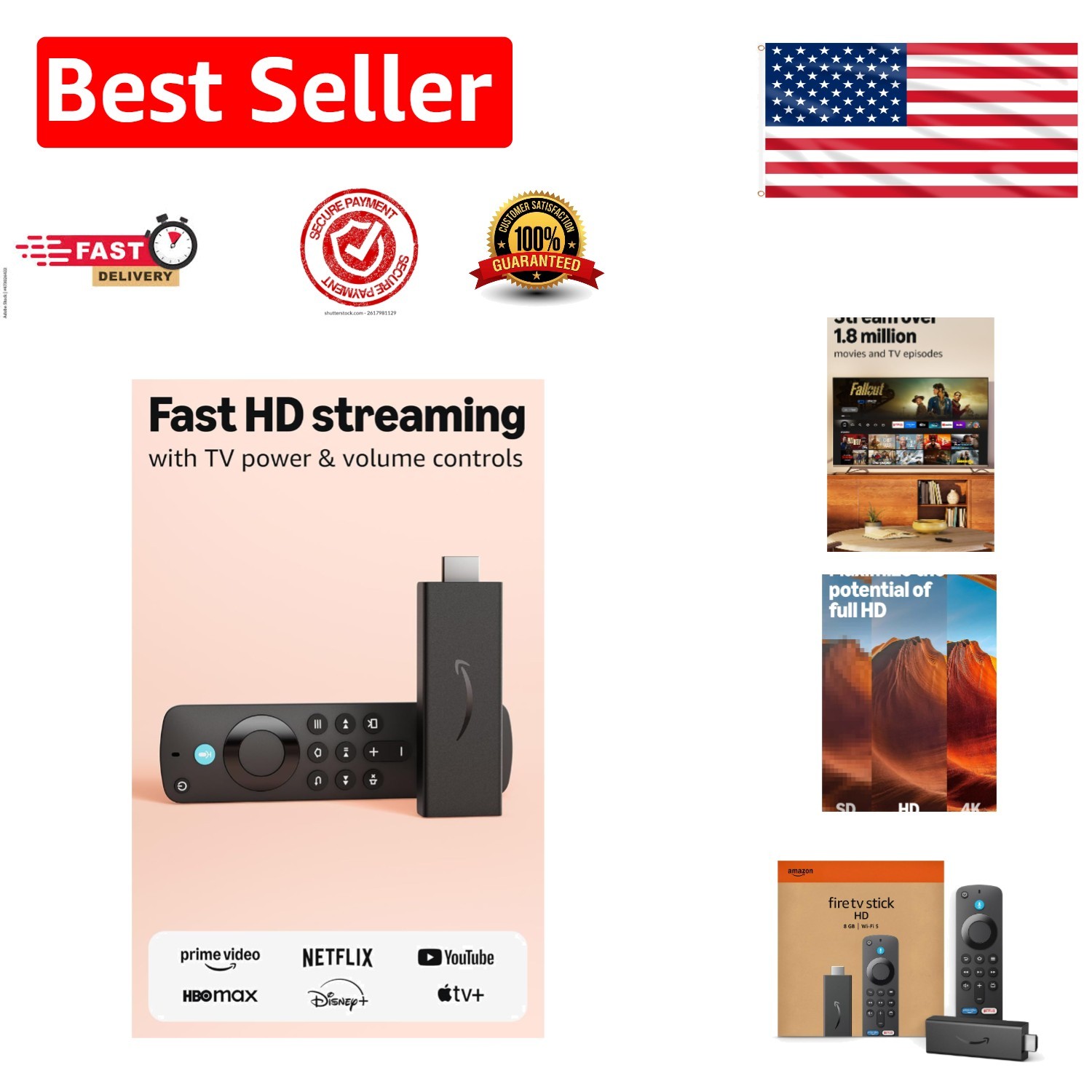 Experience 1.8M Movies with HD Streaming Stick & Smart Home Alexa Control