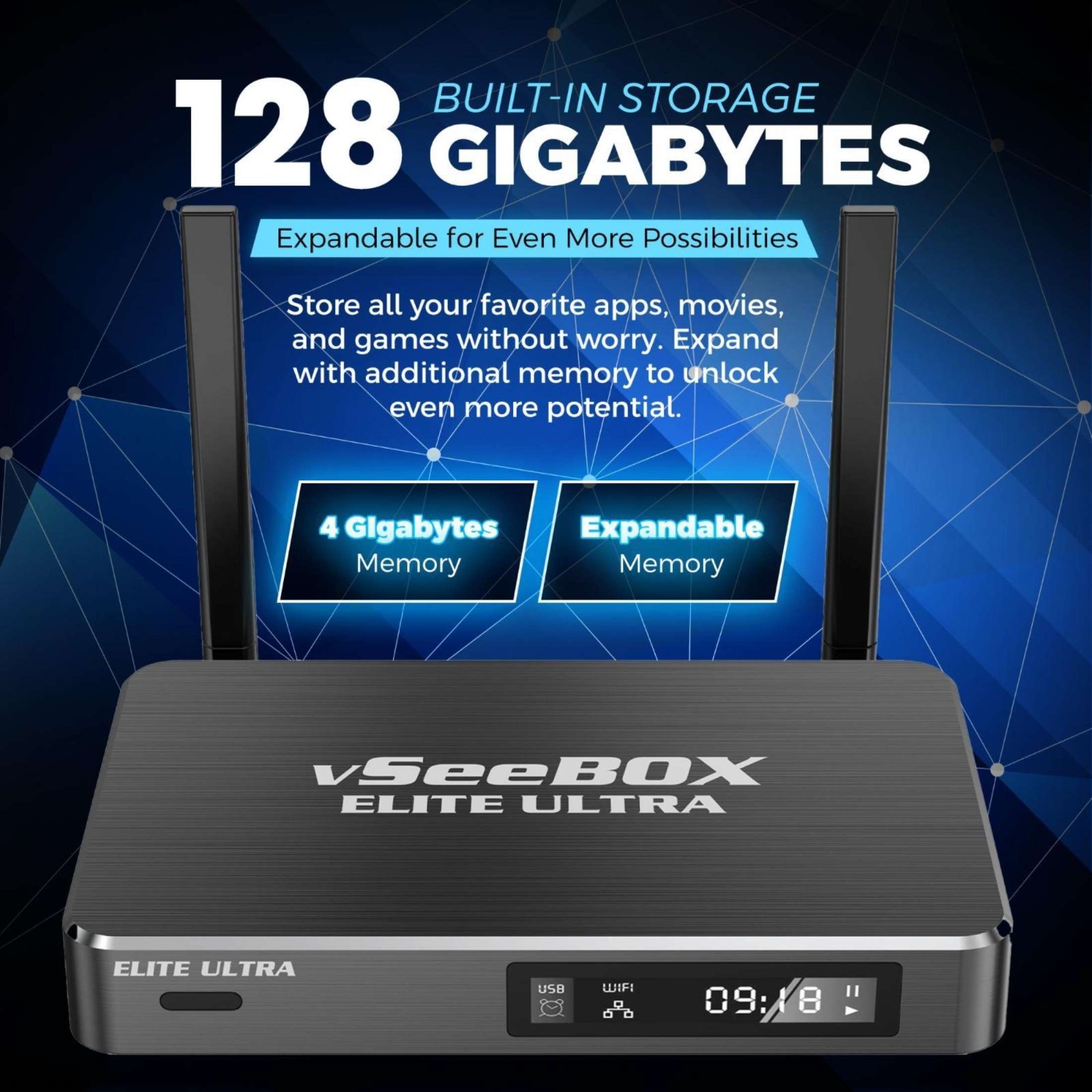 Vseebox Elite Ultra Android TV Box, 8K Streaming Media Player with Voice Control
