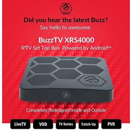 Buzz TV XRS4000 – Android 9.0 IPTV Set-top Box – ACCESSORY OF YOUR CHOICE BuzzTV