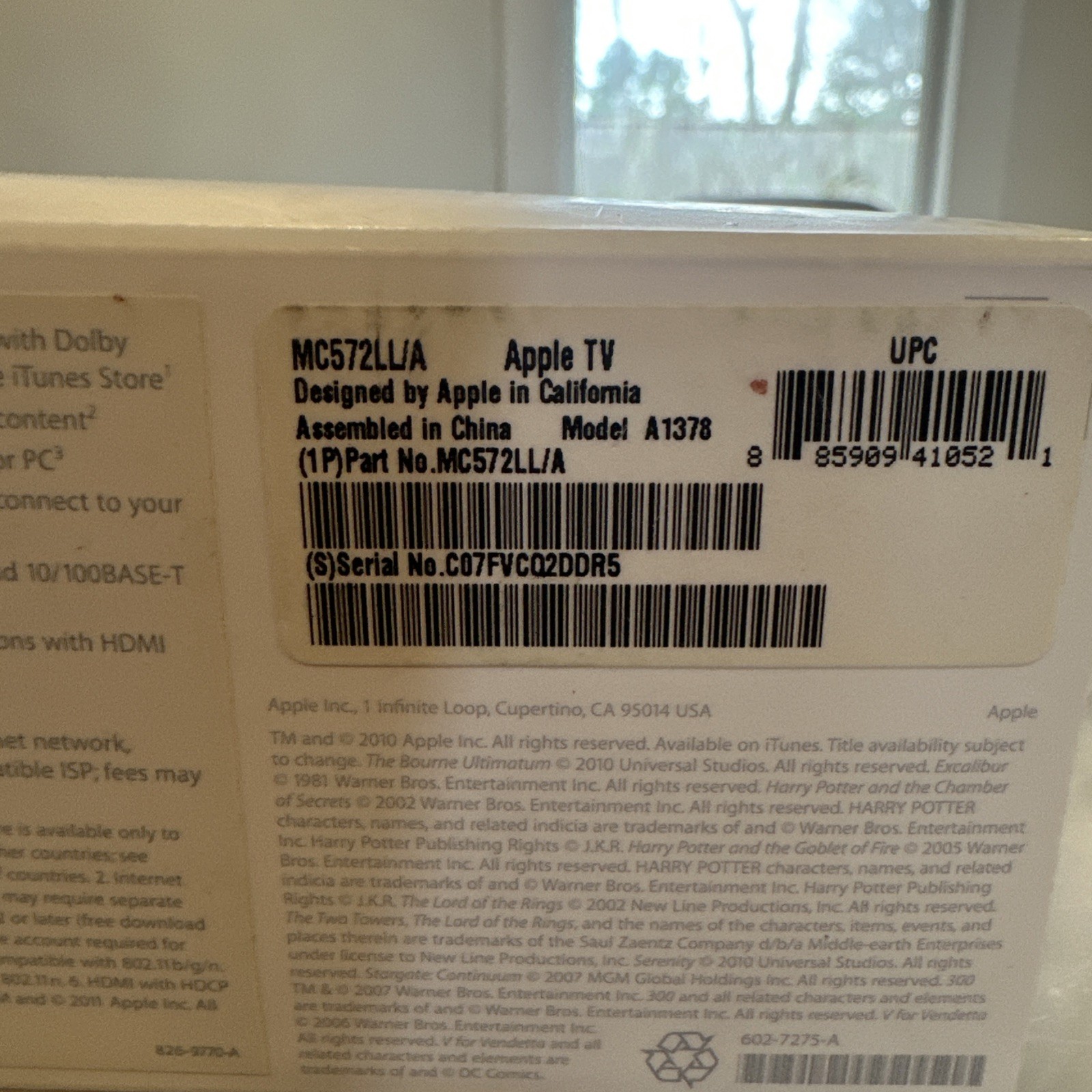 Apple TV 2nd Gen Digital Media Streamer A1378 MC572LL/A