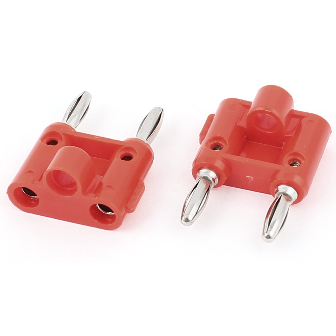 5pcs Red 4mm Wire Dual Port Banana Male Adapter Audio Jack for Speaker