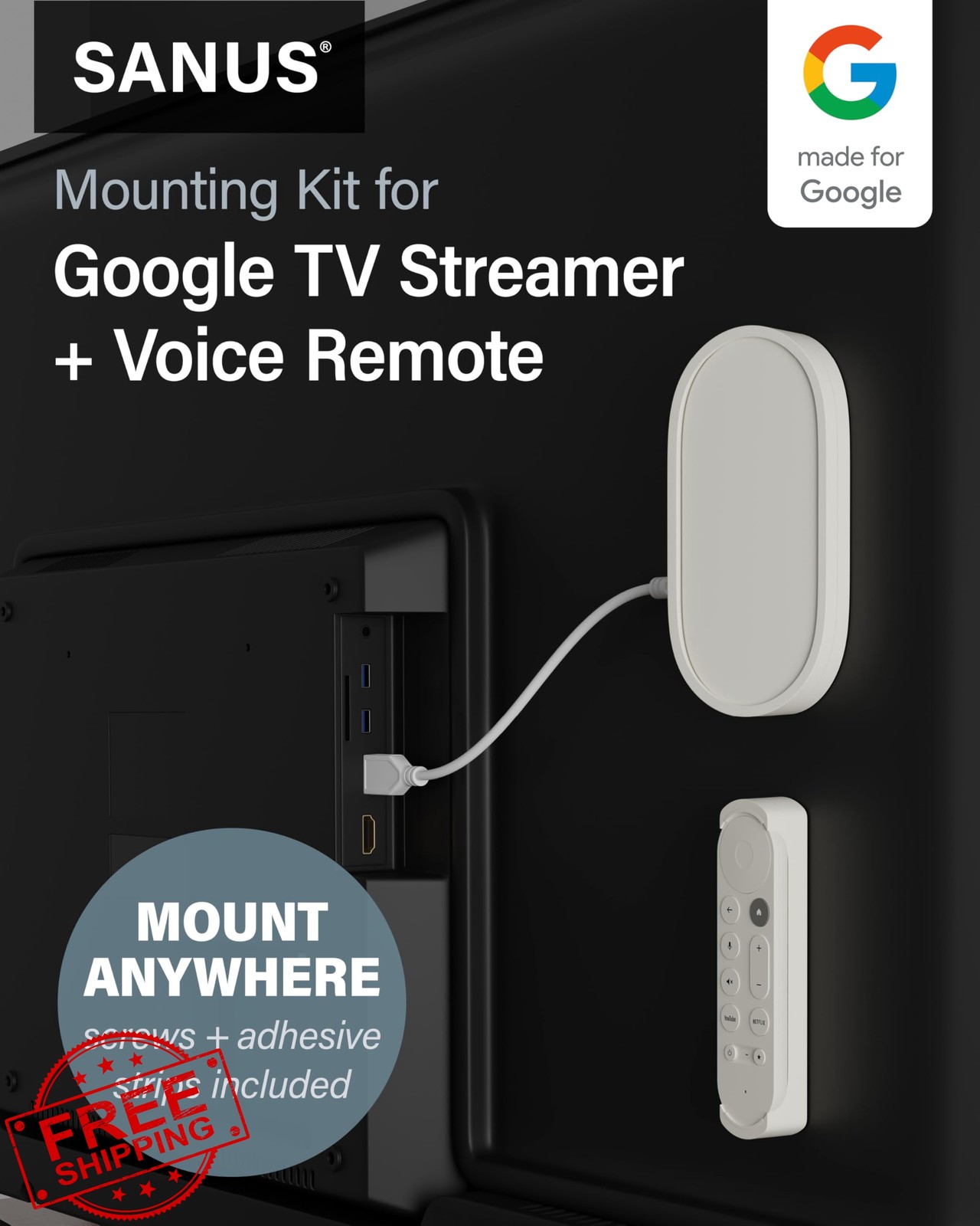 Sanus Google TV Streamer Voice Remote Mount Kit