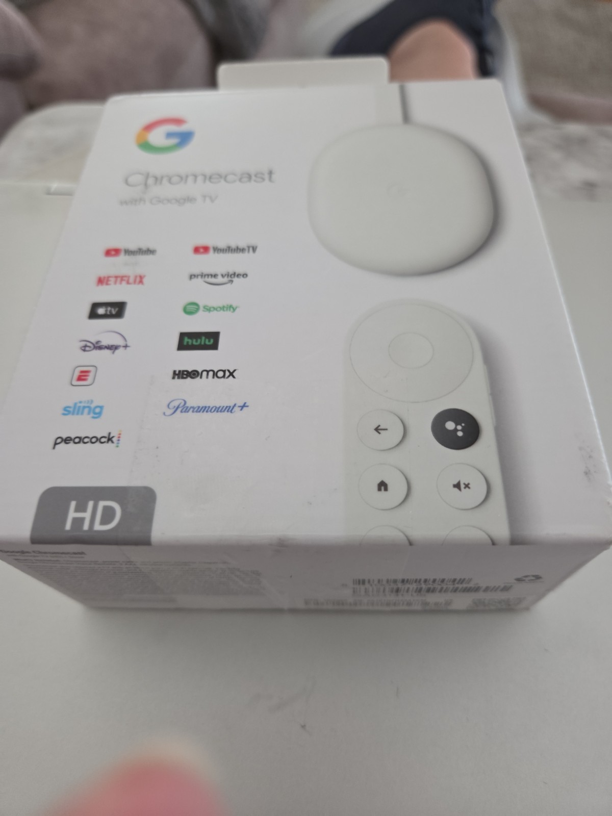 Google Chromecast with Google TV Media Streamer HD Snow GA03131-US
